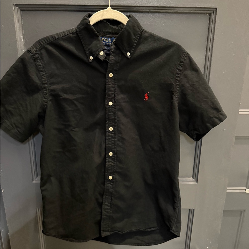 Polo by Ralph Lauren Black Short-Sleeve Button-Down Shirt